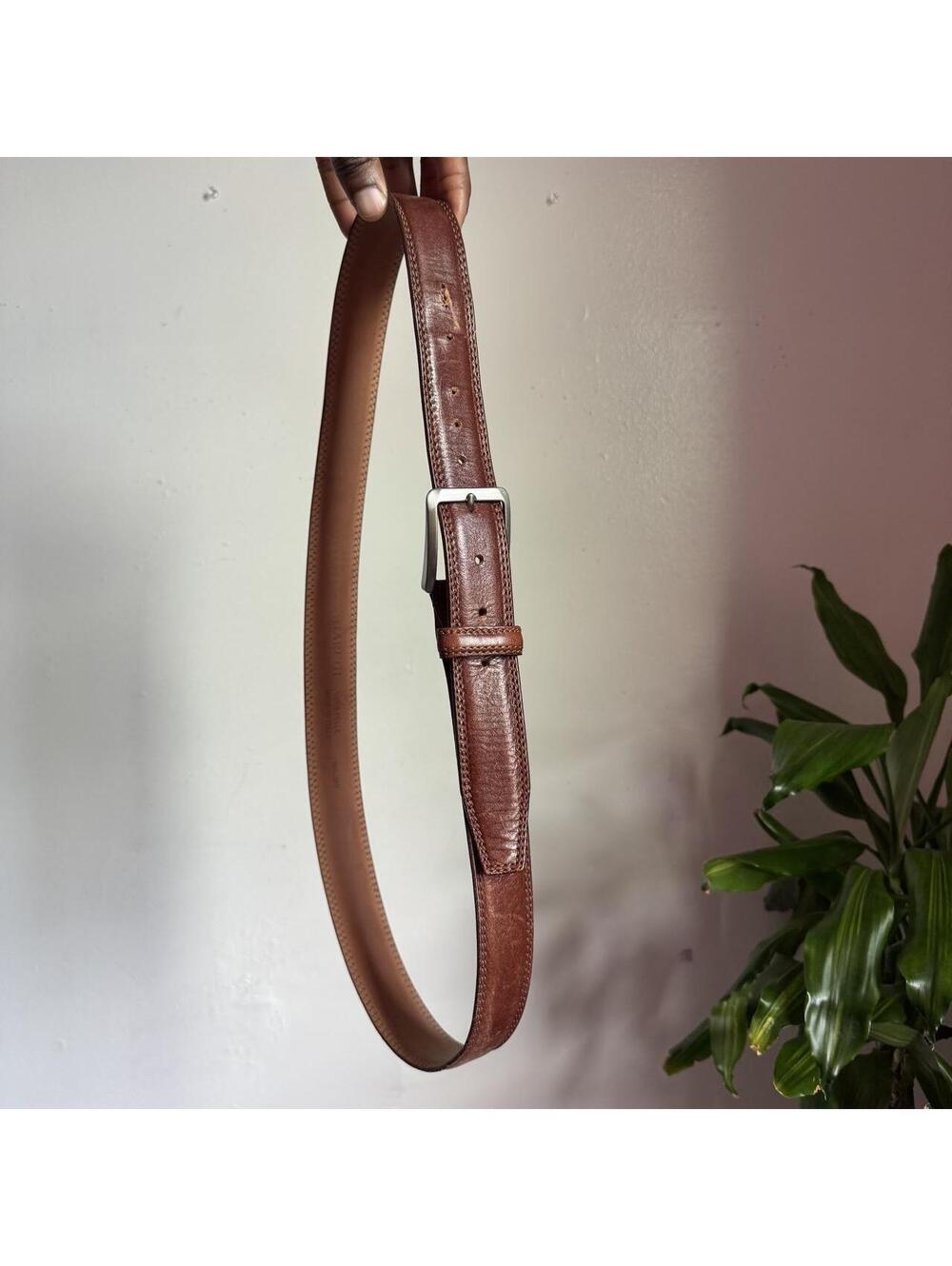 90s Chiarugi Italian Leather tan Belt Made in Italy Florence Mens Size 105/120